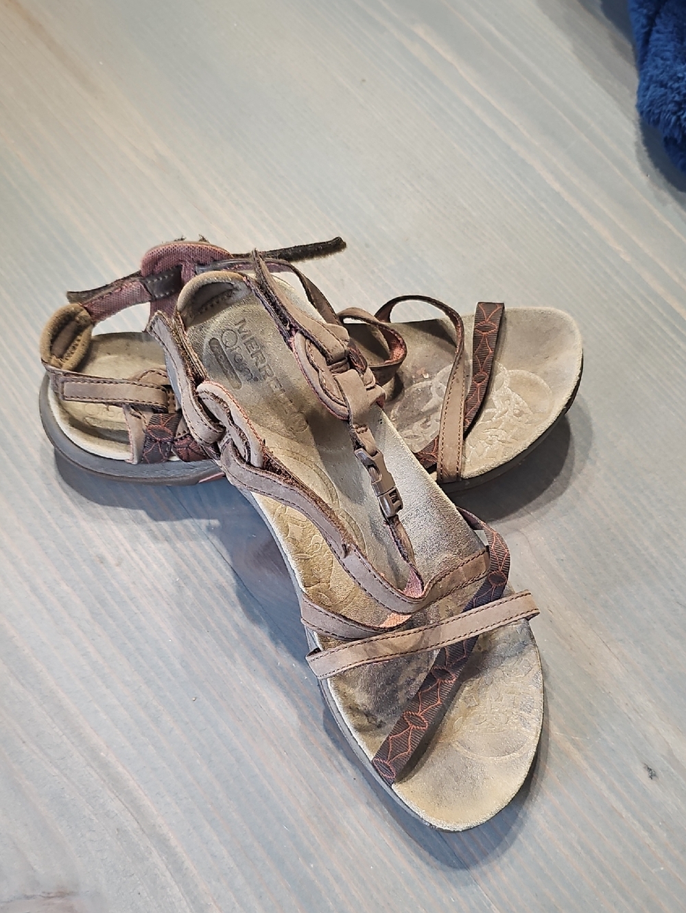 Merrell Terran Lattice II Leather & Mesh Brown Strappy Sandals Size 8